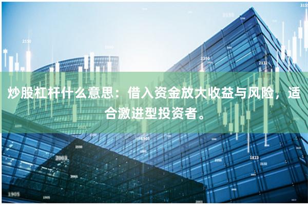炒股杠杆什么意思：借入资金放大收益与风险，适合激进型投资者。
